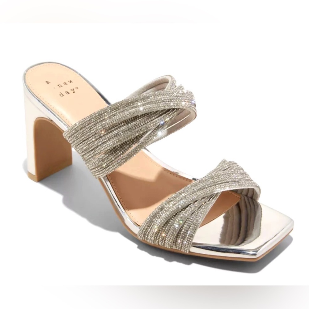 A New Day Women's Glittering Silver Heels